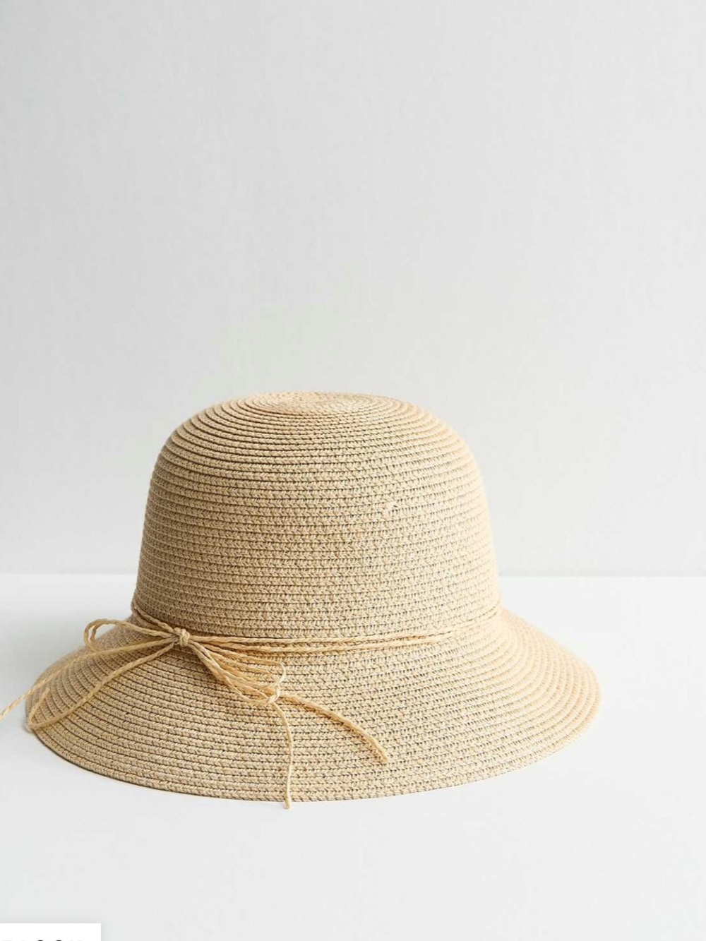 Nine West Natural Straw Bucket Hat with Bow Trim - Picture 2 of 6